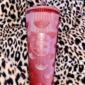 Starbucks Rose Tumbler with Textured Design